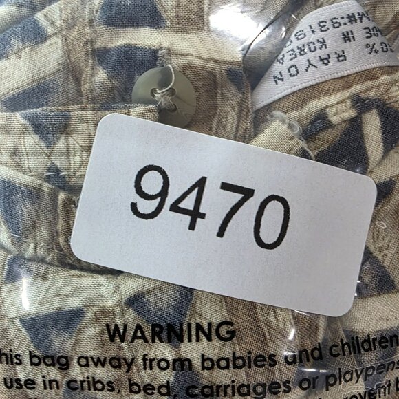 Mens Via Veneto Beige Geometric Print Shirt 100% Rayon Short Sleeve Button Up L - Picture 6 of 6